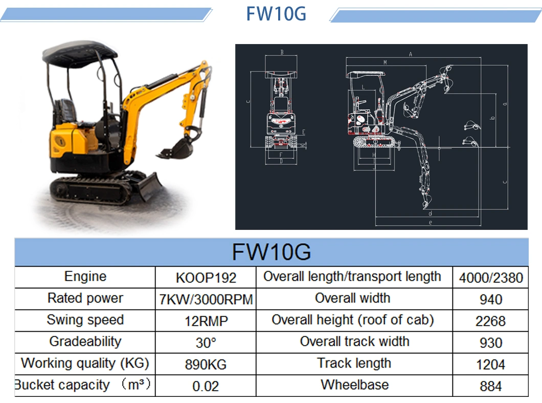 China 1.3 Ton Mini Bagger Hydraulic Small Digger Crawler Mini Excavator